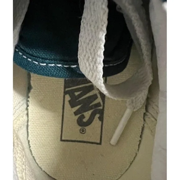 Vans Old Skool Sneakers Teal and White Sz 4 Juniors - Picture 5 of 5